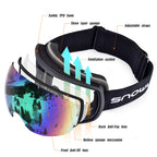 New double-layer anti-fog ski goggles, mountaineering ski goggles, men's and women's snow glasses card myopia