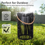 10.5'' High Solar Lantern Outdoor Table Lamp Black 2Pcs
