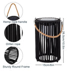 10.5'' High Solar Lantern Outdoor Table Lamp Black 2Pcs