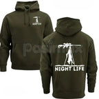 Coyote Night Life Hunting Hoodie – Predator Hunter Graphic Pullover, Night Vision & Thermal Hunting Gear, Men’s Rugged Outdoor Streetwear