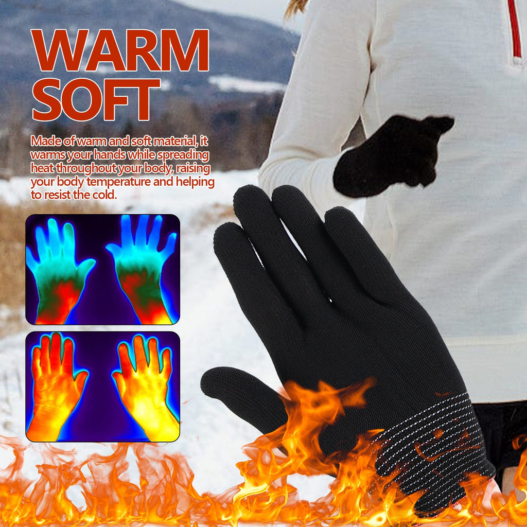 Nylon Gloves, Winter Outdoor Sports Skiing Cold Hand Care Massage Heat Warm Gloves