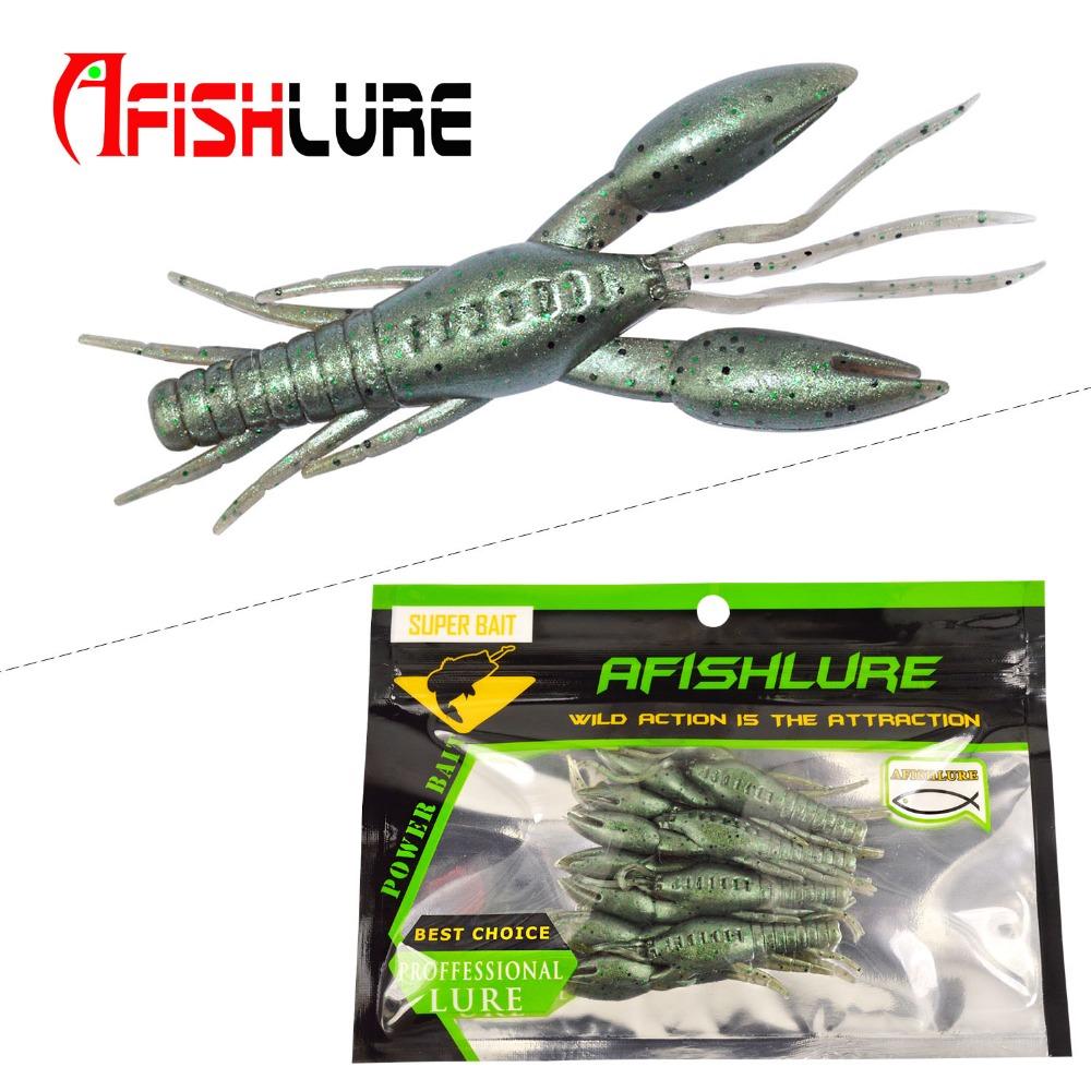 AFISHLURE 4pcs/lot  AR-14 hammer Crab clamp Shrimp 80mm 5.5g claw Bait artificial lure sauce green bait Swimbait Fake
