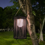 10.5'' High Solar Lantern Outdoor Table Lamp Black 2Pcs