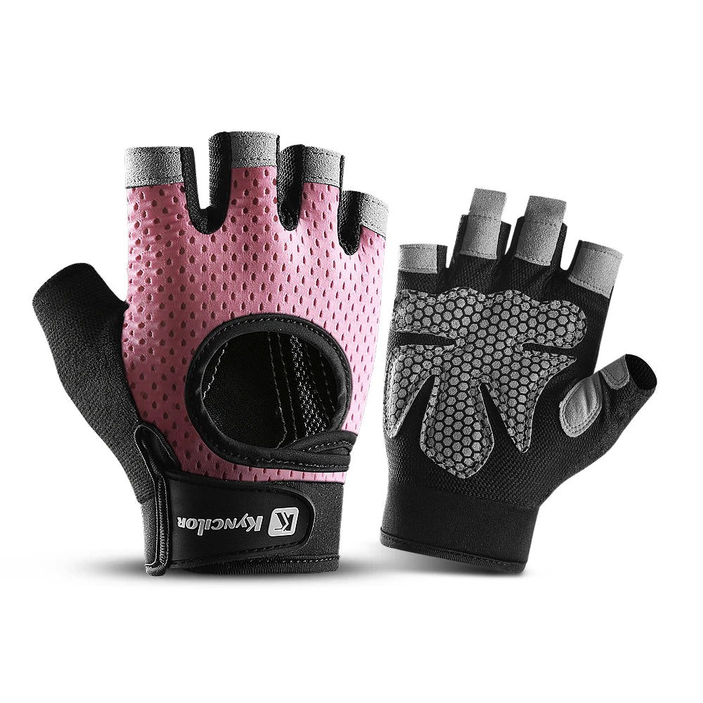 Outdoor sports fitness gloves anti slip and wear-resistant silicone half finger exposed riding gloves