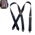 Holdup Brand 1 1/2" Wide Black Ski-Up X-back Suspenders with USA Patented Gripper Clasps