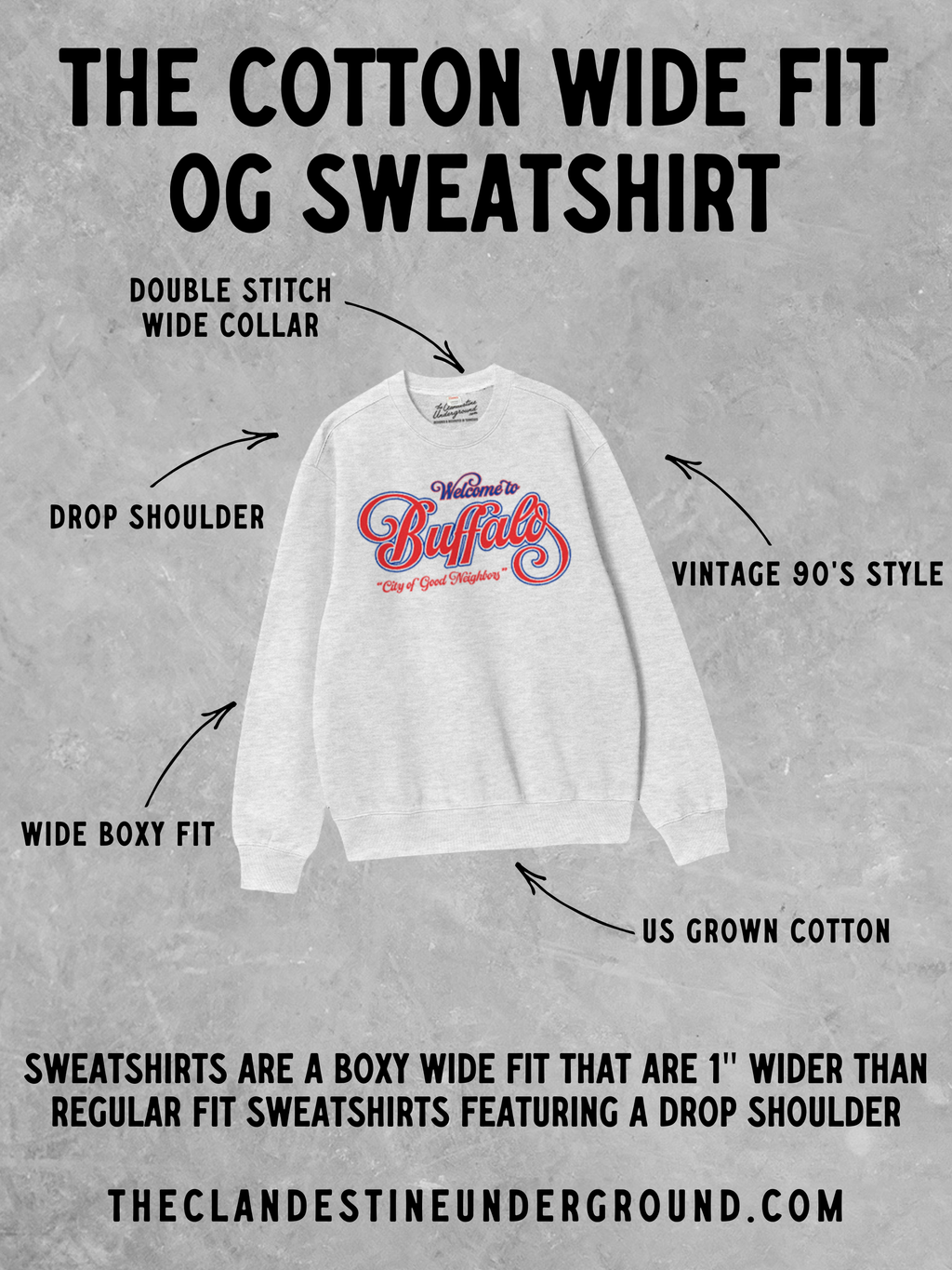 Underground Original Design: Apres Ski, Aspen Social Club Boxy Cotton Sweatshirt