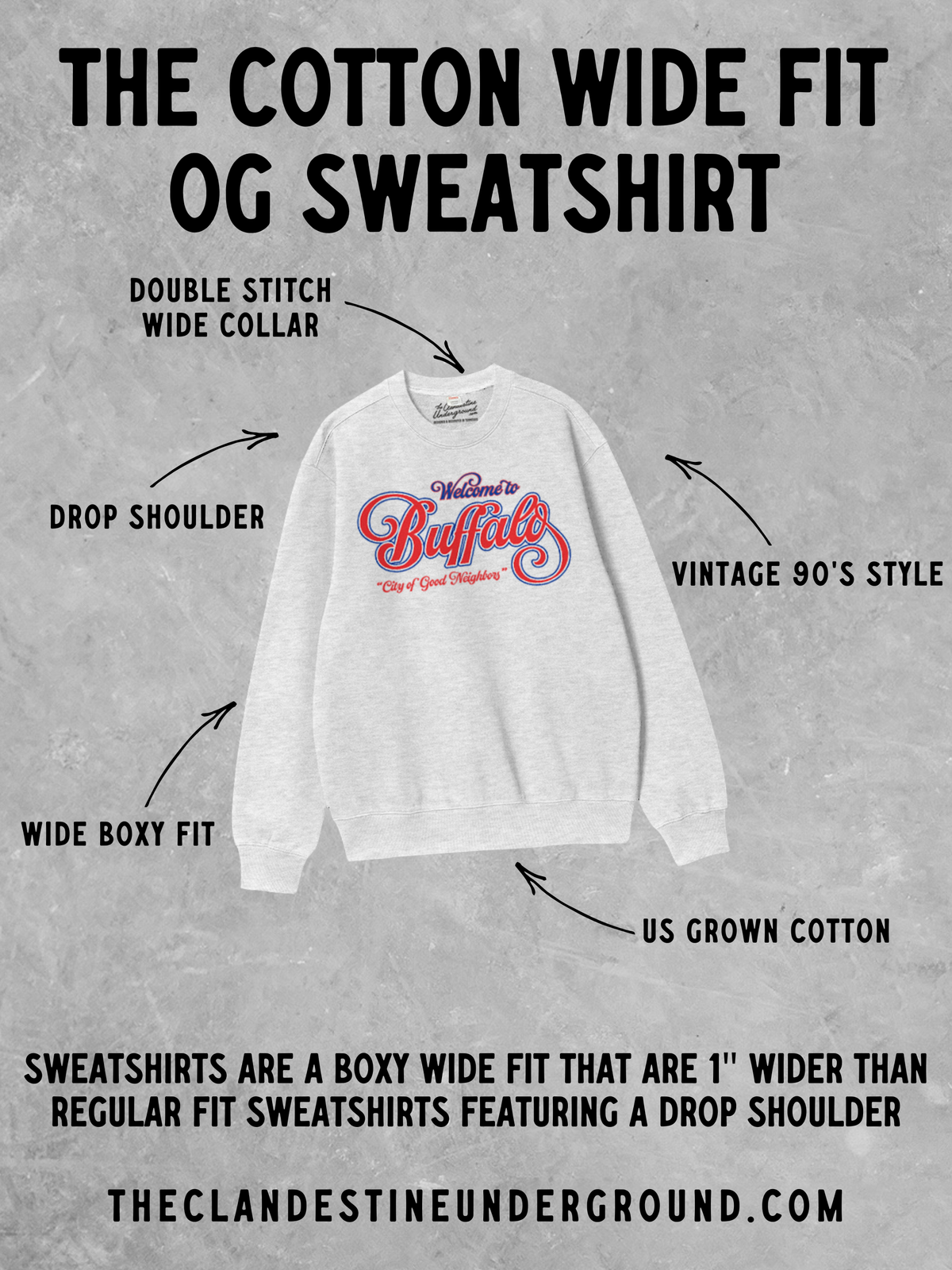 Underground Original Design: Apres Ski, Aspen Social Club Boxy Cotton Sweatshirt
