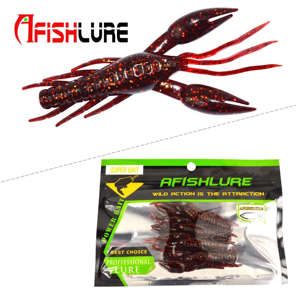 AFISHLURE 4pcs/lot  AR-14 hammer Crab clamp Shrimp 80mm 5.5g claw Bait artificial lure sauce green bait Swimbait Fake