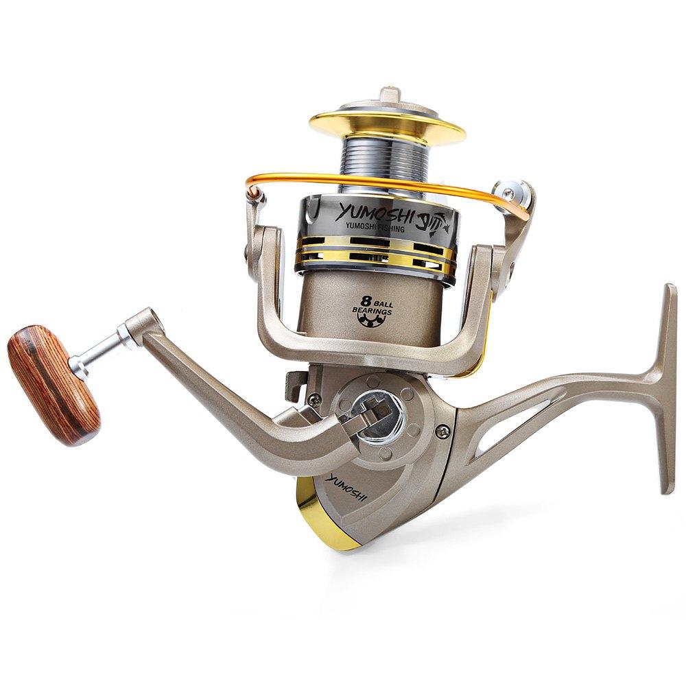 YUMOSHI 8 BB Fish ratio 5.1:1 1000-7000 Series Spinning Fishing Reel Crank Handle Carp Steering