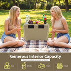 Insulated Portable Cooler Hard Shell Ice Chest with 2 Cup Holders Bottle Opener and Drain Plug