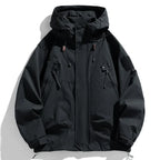 Men’s Waterproof Windbreaker Hooded Jacket – Lightweight Zipper Softshell Bomber for Hiking, Camping & Everyday Wear