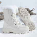 Winter Snow Boots  Women Waterproof Non-Slip Warm Northeast-Style Large Cotton Shoes, Ski , Fleece-Lined,  High-Top Cotton Boots