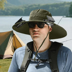 Outdoor Camping Fishing Hiking Sunscreen Fisherman Hat Solar Fan Cap Portable Solar Charging Cap With Fan For Unisex