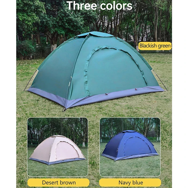 Outdoor camping tent, hand-built rain and sun protection hiking tent, double bed for couples and children, portable windproof