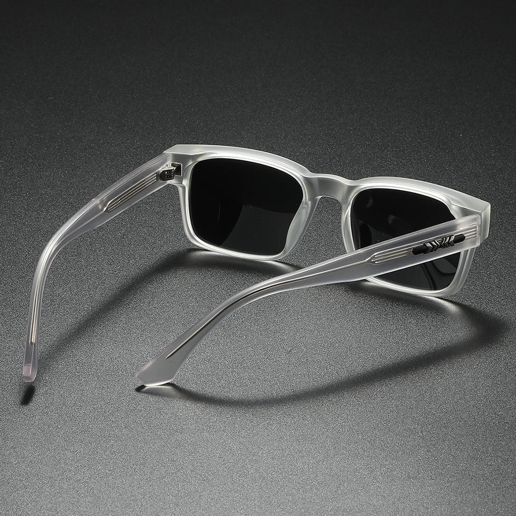 Quality Square Polarized Sunglasses Men Metal Core UV400 Unisex Sun Glasses Travel Hiking Beach Fishing Eyewear