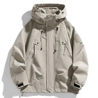 Men’s Waterproof Windbreaker Hooded Jacket – Lightweight Zipper Softshell Bomber for Hiking, Camping & Everyday Wear