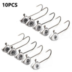 Grouper Crank Jig Head Hook Leaded 0.5g 1g 2g 3g 4g 5g Fly Fishing Hook Rockfish Game Jigs Hook Lure Soft Worm Bait Hook Tool