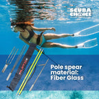 Spearfishing 5' Fiber Glass Travel 2piece Hawaiian Sling Pole Spear 3 Tips Set