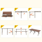 Outdoor Picnic Desk Lightweight Aluminum Table Sturdy Foldable Portable Folding Camping Table Garden Lawn Party Use Furniture
