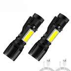 Rechargeable LED Flashlight Zoomable Torch with LCD Display 3 Modes Waterproof High Power Hand Light Outdoor Wilderness Camping