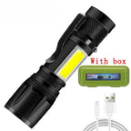 Rechargeable LED Flashlight Zoomable Torch with LCD Display 3 Modes Waterproof High Power Hand Light Outdoor Wilderness Camping