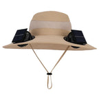 Outdoor Camping Fishing Hiking Sunscreen Fisherman Hat Solar Fan Cap Portable Solar Charging Cap With Fan For Unisex