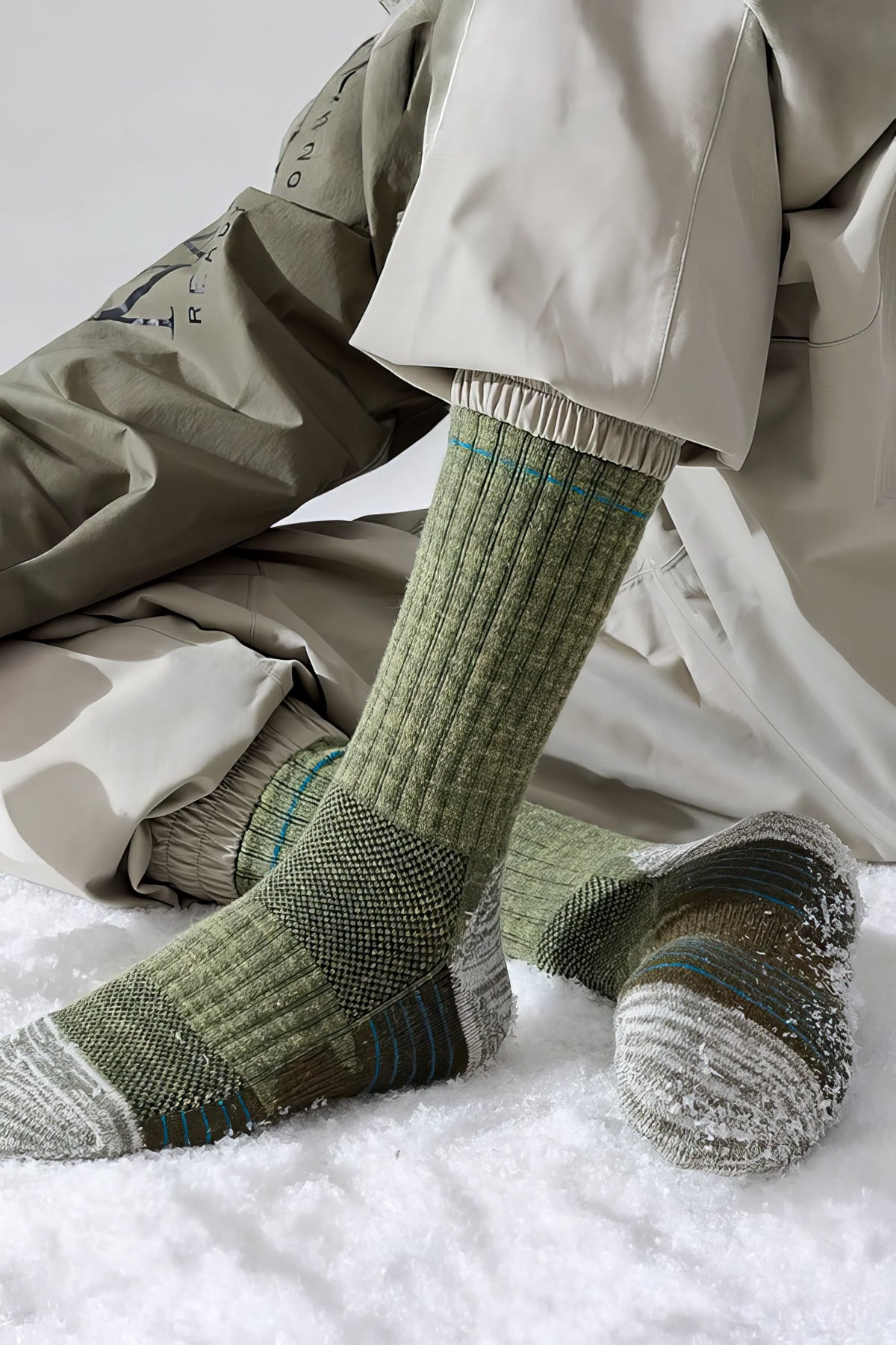 Mid-Calf Wool Outdoor Socks for Hiking, Skiing & Mountaineering