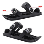 Black Mini Ski Skates Snow Shoes: Portable Adjustable Bindings - # BOAA73110008