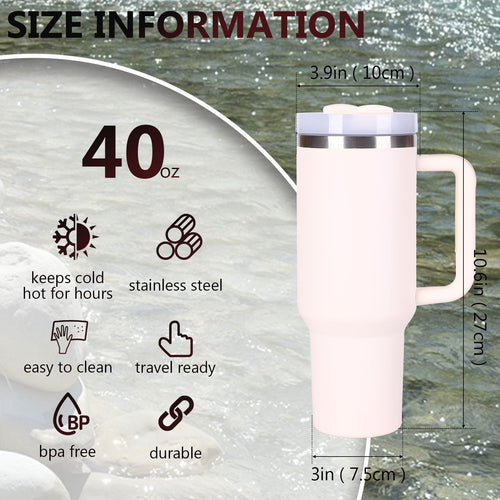 40oz V2 large capacity tumbler,  With Handle And Straw Lid, Insulated Reusable Stainless Steel Water Bottles Travel Mug Coffee Cup car cup water cup For Men Women Outdoor Camping Driving, gift