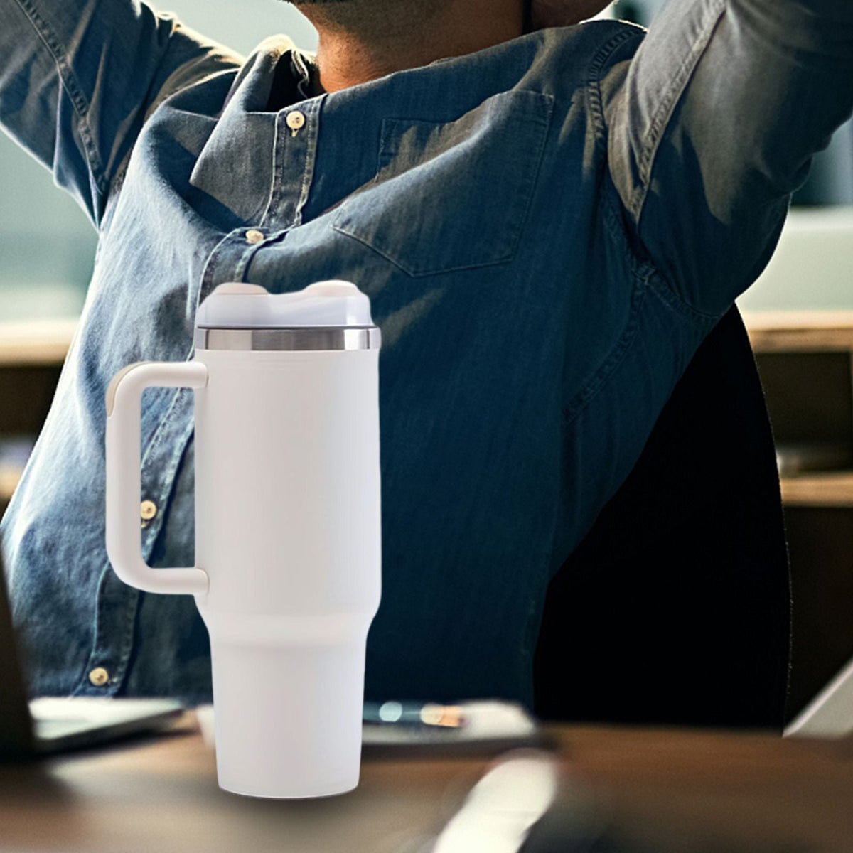 40oz V2 large capacity tumbler,  With Handle And Straw Lid, Insulated Reusable Stainless Steel Water Bottles Travel Mug Coffee Cup car cup water cup For Men Women Outdoor Camping Driving, gift