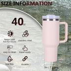 40oz V2 large capacity tumbler,  With Handle And Straw Lid, Insulated Reusable Stainless Steel Water Bottles Travel Mug Coffee Cup car cup water cup For Men Women Outdoor Camping Driving, gift