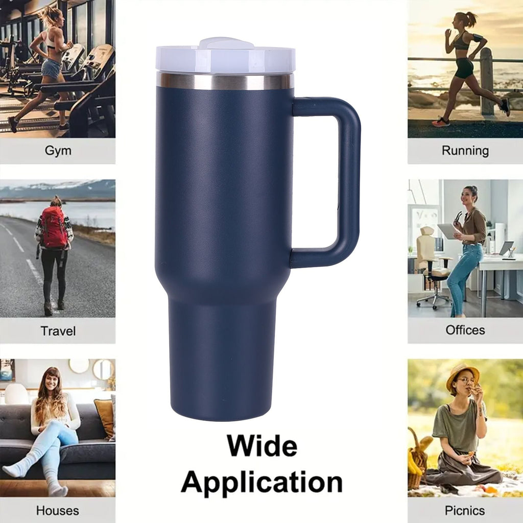 40oz V2 large capacity tumbler,  With Handle And Straw Lid, Insulated Reusable Stainless Steel Water Bottles Travel Mug Coffee Cup car cup water cup For Men Women Outdoor Camping Driving, gift