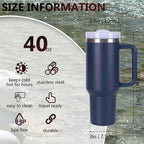 40oz V2 large capacity tumbler,  With Handle And Straw Lid, Insulated Reusable Stainless Steel Water Bottles Travel Mug Coffee Cup car cup water cup For Men Women Outdoor Camping Driving, gift