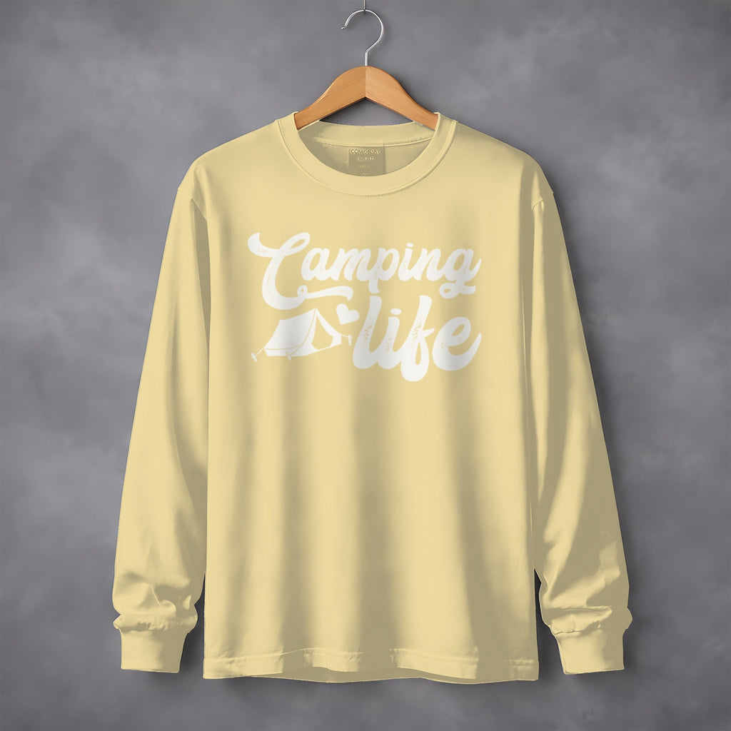 Camping Life with Tent and Heart Great Outdoors Long Sleeve T-Shirt