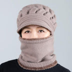 New Winter Balaclava Beanies Mother Hat Women Warm Thick Skellies Riding Outdoor Hats Gorgas Stripes Beanie Cap Mask Scarf Hat Set Outdoor Sport Warm Beanies Hat For Men Knitted Hats Bandana Hiking Camping Kid Neck Warmer Cap