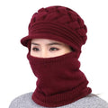 New Winter Balaclava Beanies Mother Hat Women Warm Thick Skellies Riding Outdoor Hats Gorgas Stripes Beanie Cap Mask Scarf Hat Set Outdoor Sport Warm Beanies Hat For Men Knitted Hats Bandana Hiking Camping Kid Neck Warmer Cap