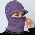 New Winter Balaclava Beanies Mother Hat Women Warm Thick Skellies Riding Outdoor Hats Gorgas Stripes Beanie Cap Mask Scarf Hat Set Outdoor Sport Warm Beanies Hat For Men Knitted Hats Bandana Hiking Camping Kid Neck Warmer Cap