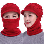New Winter Balaclava Beanies Mother Hat Women Warm Thick Skellies Riding Outdoor Hats Gorgas Stripes Beanie Cap Mask Scarf Hat Set Outdoor Sport Warm Beanies Hat For Men Knitted Hats Bandana Hiking Camping Kid Neck Warmer Cap