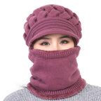 New Winter Balaclava Beanies Mother Hat Women Warm Thick Skellies Riding Outdoor Hats Gorgas Stripes Beanie Cap Mask Scarf Hat Set Outdoor Sport Warm Beanies Hat For Men Knitted Hats Bandana Hiking Camping Kid Neck Warmer Cap