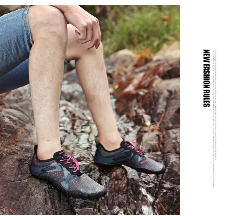 Summer Outdoor Mens Sports Water Shoes Non-Slip Beach Shoes Barefoot Upstream Shoes Quick-Dry Aqua Sock Barefoot For Beach Swim River Pool Lake Hiking Kayaking Surfing