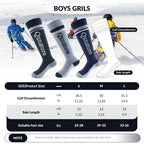 Kids Wool Blend Ski Socks, Cold Weather Knee-high Warm Socks for Winter