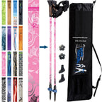 Official Nordic Walking Poles - True Nordic Glove Grip w-flip locks, detachable feet and travel bag - pair - For Heights up to 6’2”
