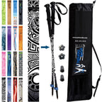 Official Casual Trek Hiking & Walking Poles - Hiking/Trekking Grip w-flip locks, detachable feet and travel bag - pair - For Heights up to 6’2”
